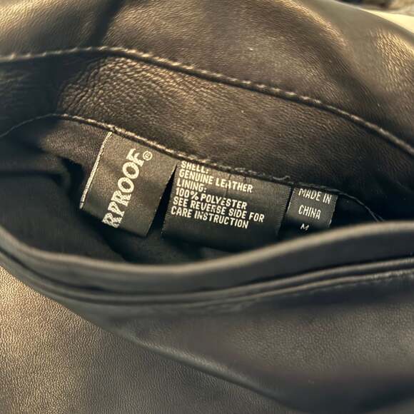 Vintage Weatherproof Black Genuine Reversible Leather Jacket, Men's M - Picture 7 of 7